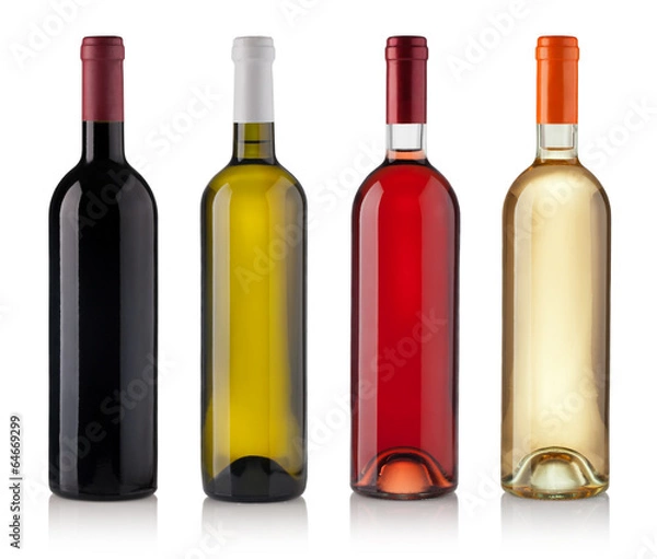 Obraz Zestaw butelek na białym tle