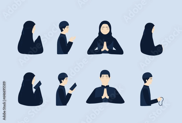 Obraz Muslim Pray Character