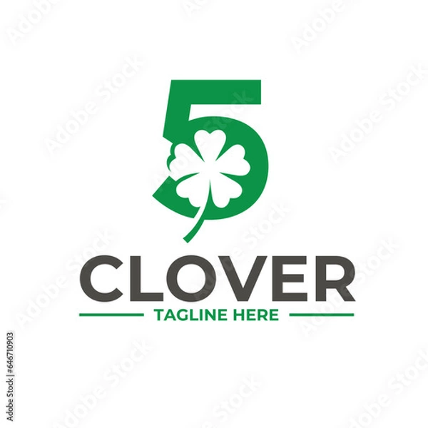 Obraz clover with 5 in the middle