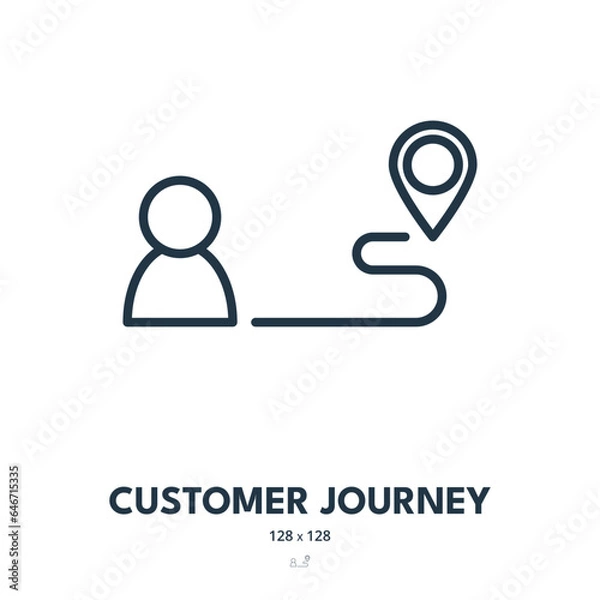 Fototapeta Customer Journey Icon. Purchase, Buyer, Consumer. Editable Stroke. Simple Vector Icon