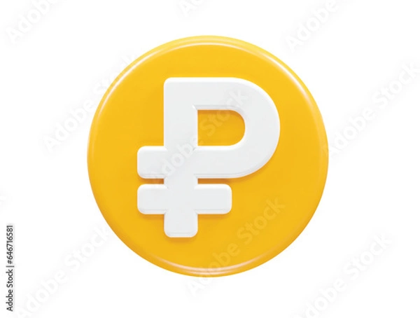 Fototapeta Ruble icon rendering element transparent