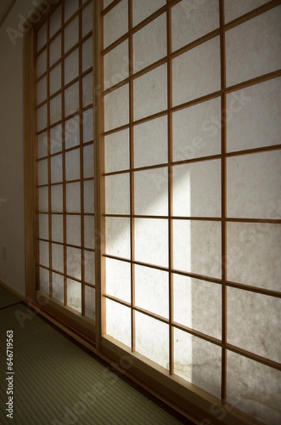 Obraz 和紙が貼られた障子