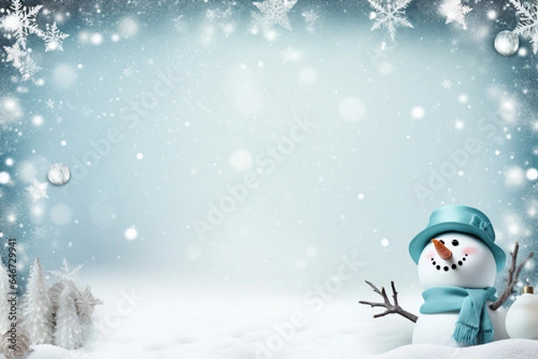 Obraz modern christmas background with snowflakes