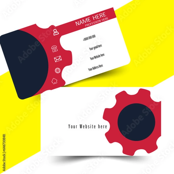 Fototapeta Double sided and modern simple business card layout. Creative and clean professional business card template