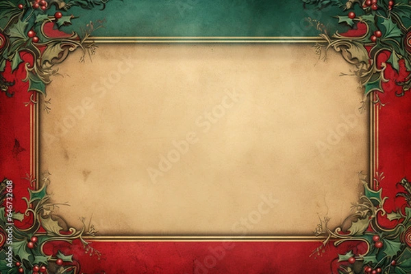 Obraz vintage christmas greeting card with christmas tree