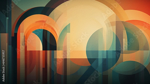 Obraz Abstract background with arches and circles