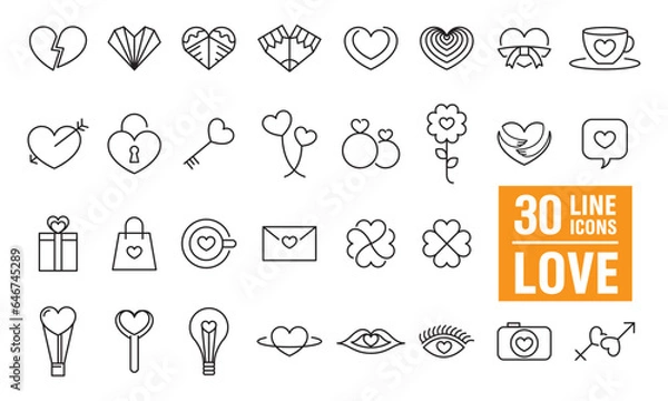 Fototapeta 25 Love Icons