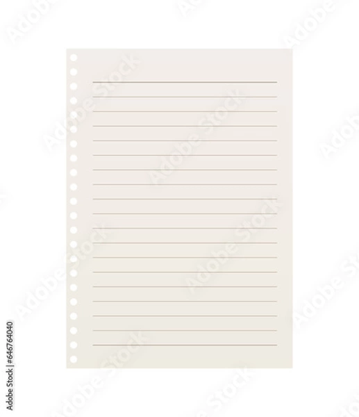 Obraz 穴あきノート用紙のイラスト