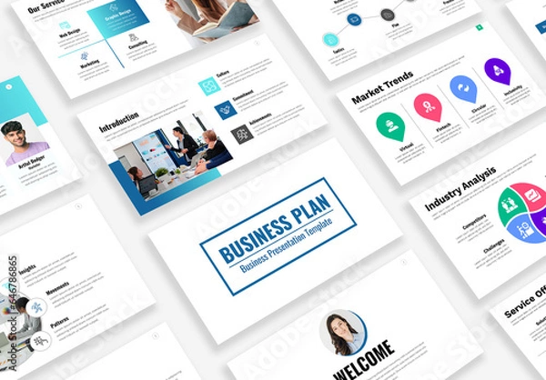 Fototapeta Unique Presentation Design For Business