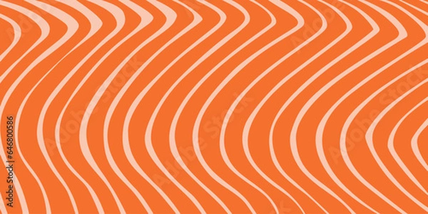 Obraz Salmon fillet texture, fish pattern. Vector background with stripes salmon	