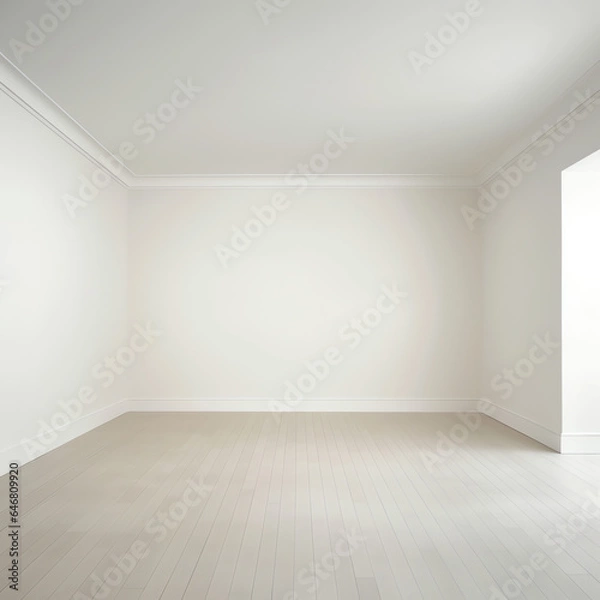 Fototapeta plain off white wall, front on view - generative ai