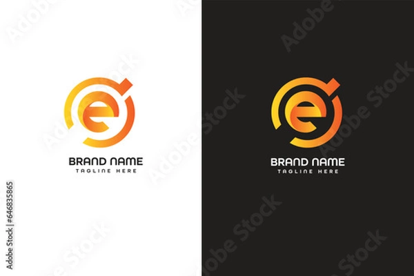 Fototapeta E letter modern logo 