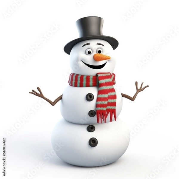 Fototapeta Cheerful snowman