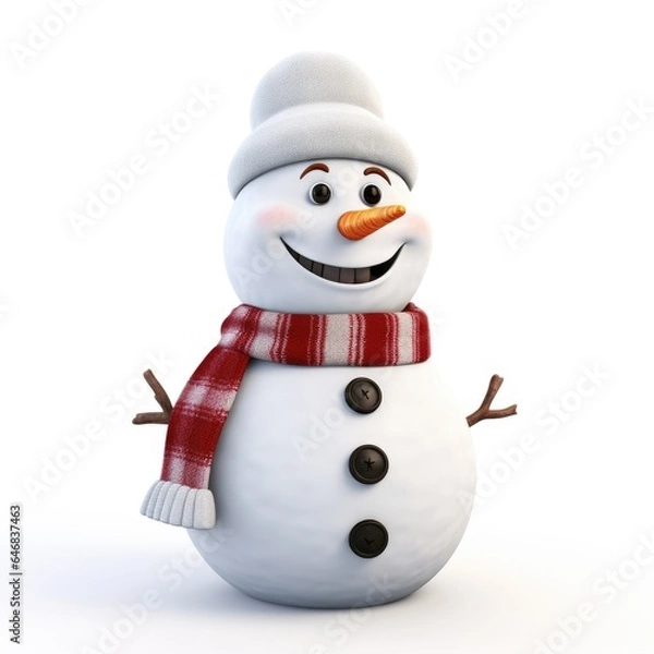 Fototapeta Cheerful snowman