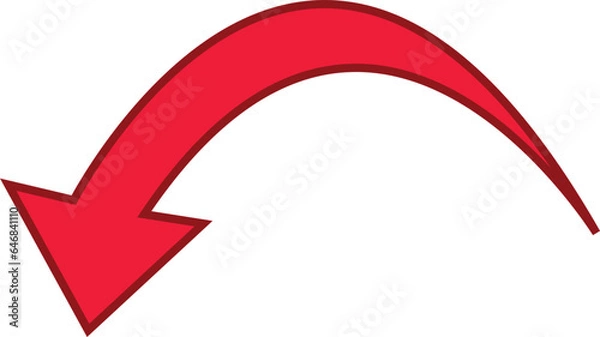 Fototapeta Red colored arrows outline icon, Arrow symbol isolated on white background. Best use for social media, marketing, advertisement and direction.