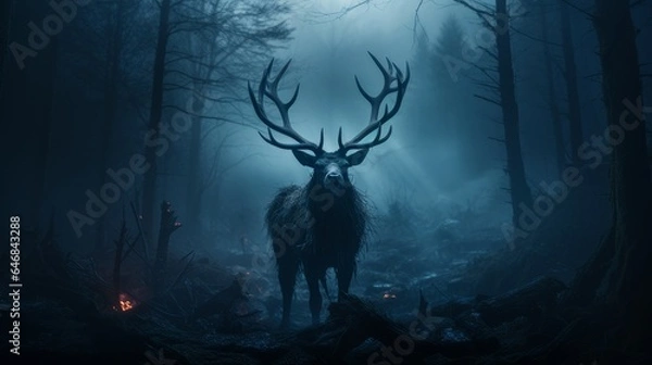 Fototapeta deer at night