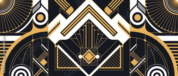 Obraz Abstract Art Deco luxury geometric background