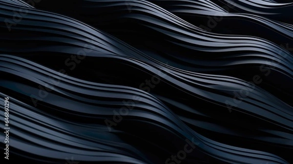 Fototapeta Abstract black geometric wallpaper for modern interior design, AI-generated.