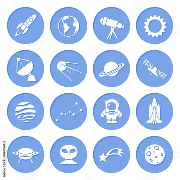 Fototapeta Space and Astronomy Icons