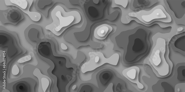 Fototapeta Paper cut 3d render topography abstract ,beautiful color palette colors, waves and layers, flat fiber structures, holes, macro texture digital art ,background for desktop, vector illustration