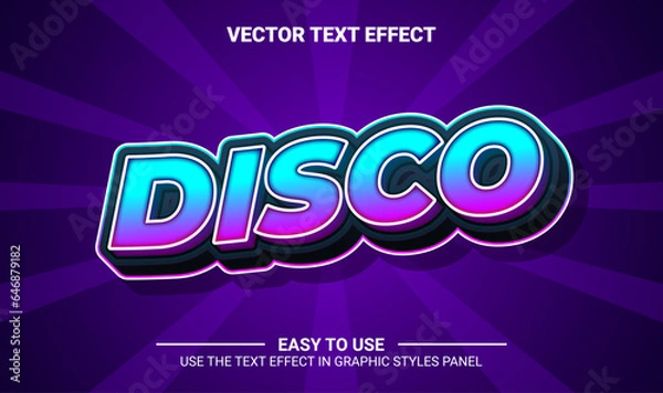 Obraz 3d disco editable text effect
