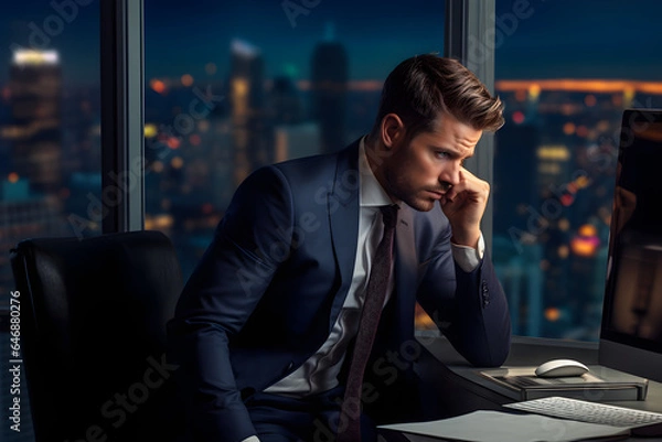 Obraz Sad Businessman 