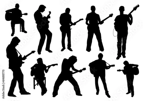 Obraz Guitarists Silhouettes
