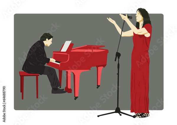 Obraz Pianist and Singer