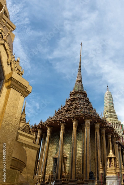 Fototapeta Phra Mondop in Grand Palace, Bangkok, Thailand. - Phra Mondop is a Buddhist library that was build in 1789, holds the Canon of Buddha, sacred scriptures written on palm leaf.