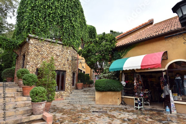 Fototapeta Primo Piazza, Italian architecture in Khao Yai, Thailand - Primo Piazza is famous for its stunning scenery and elegant Italian architecture