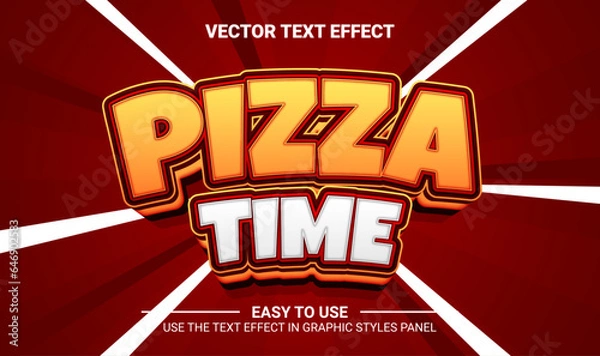Obraz 3d pizza time editable text effect