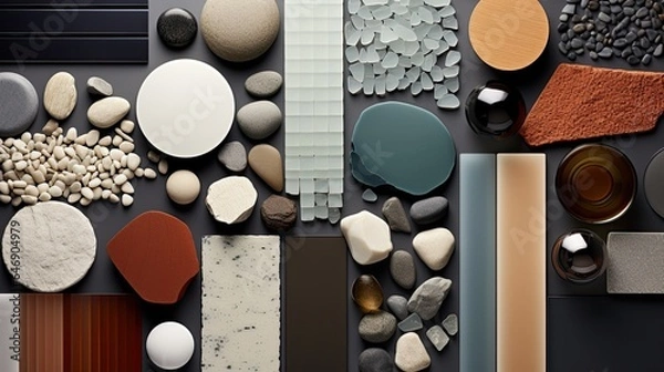 Fototapeta Assortment of synthetic materials highlighting their varied textures and uses