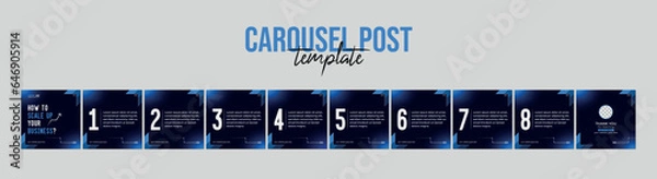 Fototapeta Set of Linkedin Carousel Post, editable social media Instagram carousel post, modern and creative business carousel post template, eps 10.