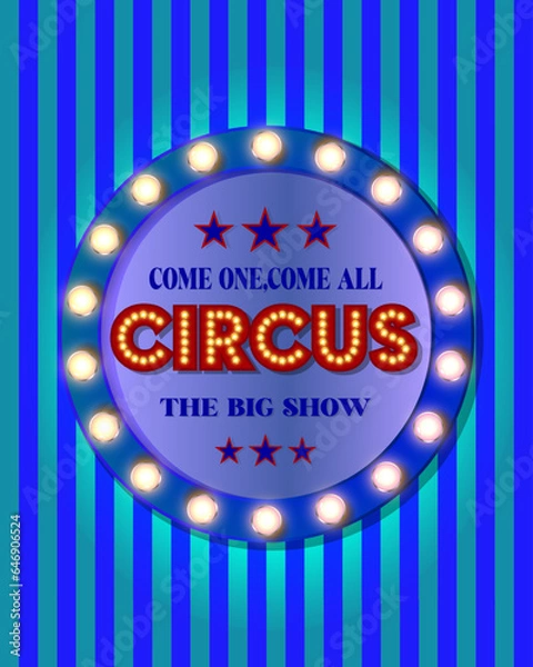 Obraz Lightbox  retro template with light bulb. banner for  casino, theater,circus, cinemas, bars or restaurants.