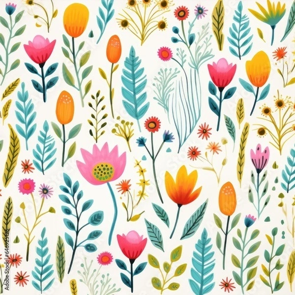 Fototapeta seamless pattern with flowers