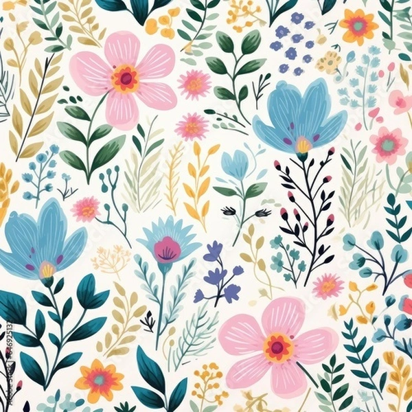 Fototapeta seamless pattern with flowers