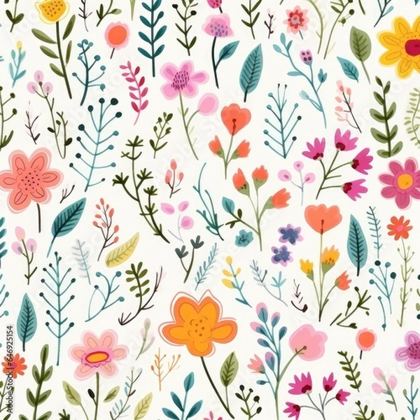Fototapeta seamless pattern with flowers