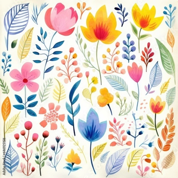 Fototapeta seamless pattern with flowers