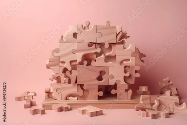 Fototapeta house and puzzle. Generative AI