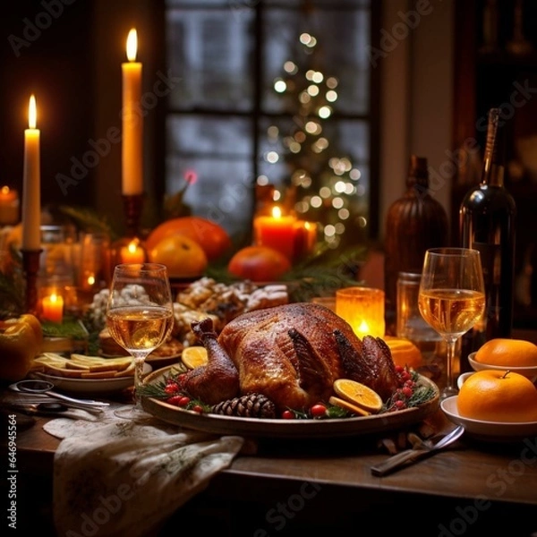 Obraz christmas table setting