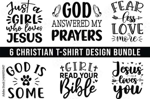 Fototapeta 6 Christian T-shirt Design Bundle
