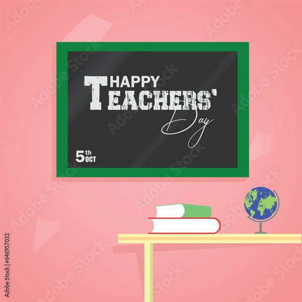 Obraz Vector teacher's day realistic post and background
