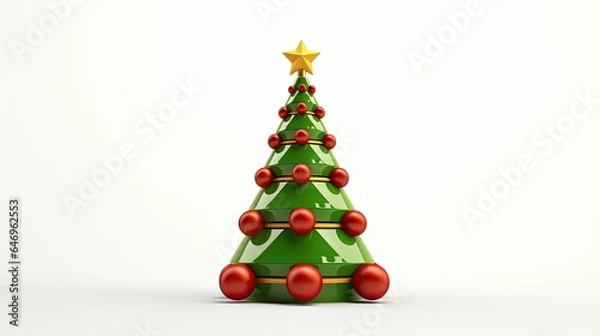 Obraz 3d rendered christmas tree isolated on white background