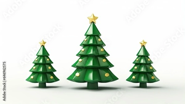 Obraz 3d rendered christmas tree isolated on white background