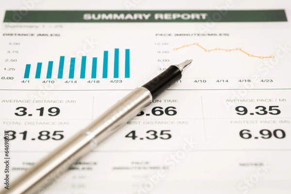 Fototapeta Business graph analysis report