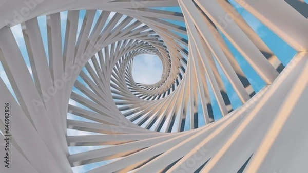 Obraz Abstract architecture background geometric shapes in design interior 3d render