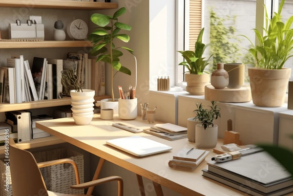 Fototapeta Desks for studying and working at home