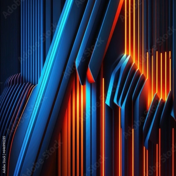 Fototapeta Colorful light technology background. AI generated