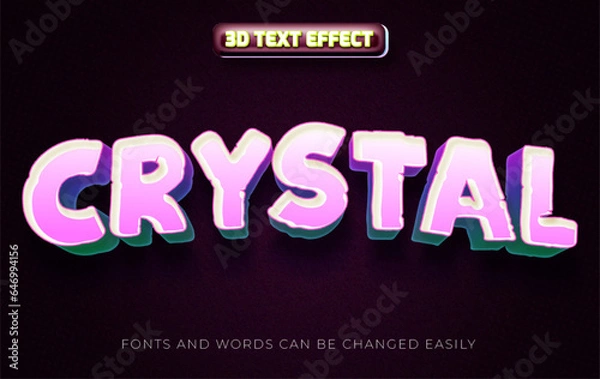 Fototapeta Crystal 3d editable text effect style