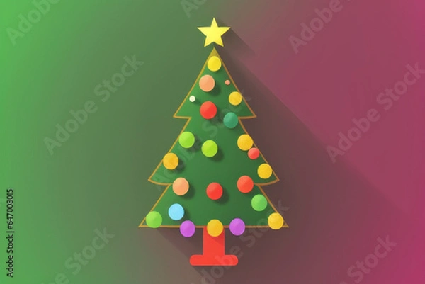 Obraz Cute Christmas Tree design, Generative AI